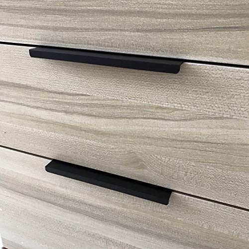 Jetland Cabinets Drawers Edge Pulls - 2-Pack, 16" Overall Length, Black, Concealed Tab Pulls for Kitchen Garage Cabinet Drawers, PW5018B406L - Image 5