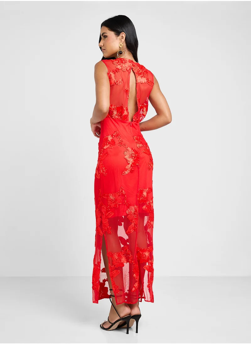 ياس Mesh Detailed Dress