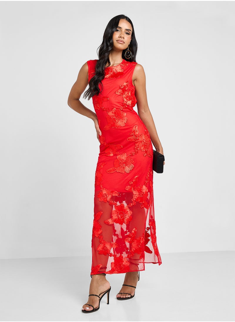 YAS - Mesh Detailed Dress - Image 1