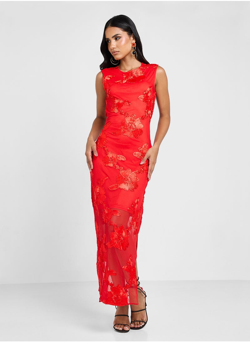 YAS - Mesh Detailed Dress - Image 1