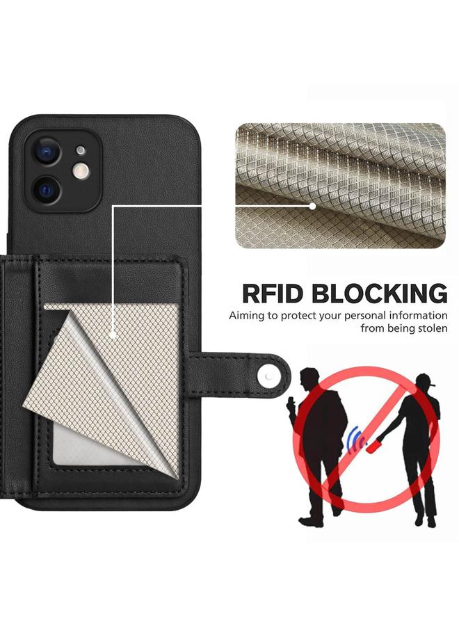 اس-توب جراب لهاتف iPhone 11 مزود بحقيبة بطاقات وأزرار RFID وغطاء هاتف مضاد للسرقة - Image 3