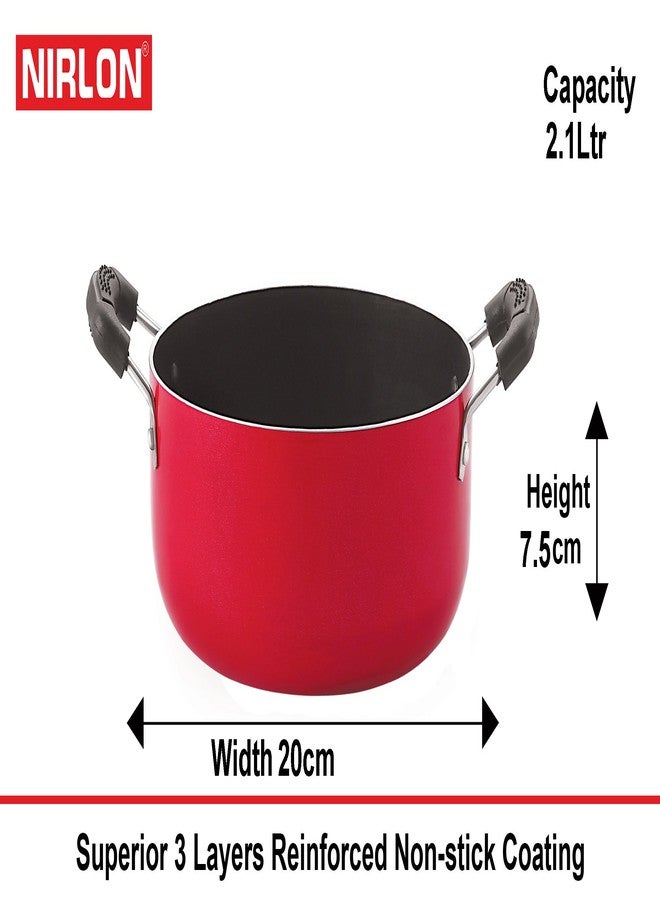 Nirlon Non-Stick Aluminium Cookware Set, 4-Pieces, Red and Black (2.6mm_AP(12)_GP(22.5)_GP(24)_Cass20) - Image 5