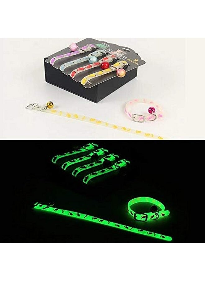 Generic - Reflective Radium Cat Collar With Adjustable Safety Buckle Collar And Bells For Puppy/Kitten | Cat Radium Collar Belt (Color As Per Availability) - Pack Of 3 Pcs - Image 1