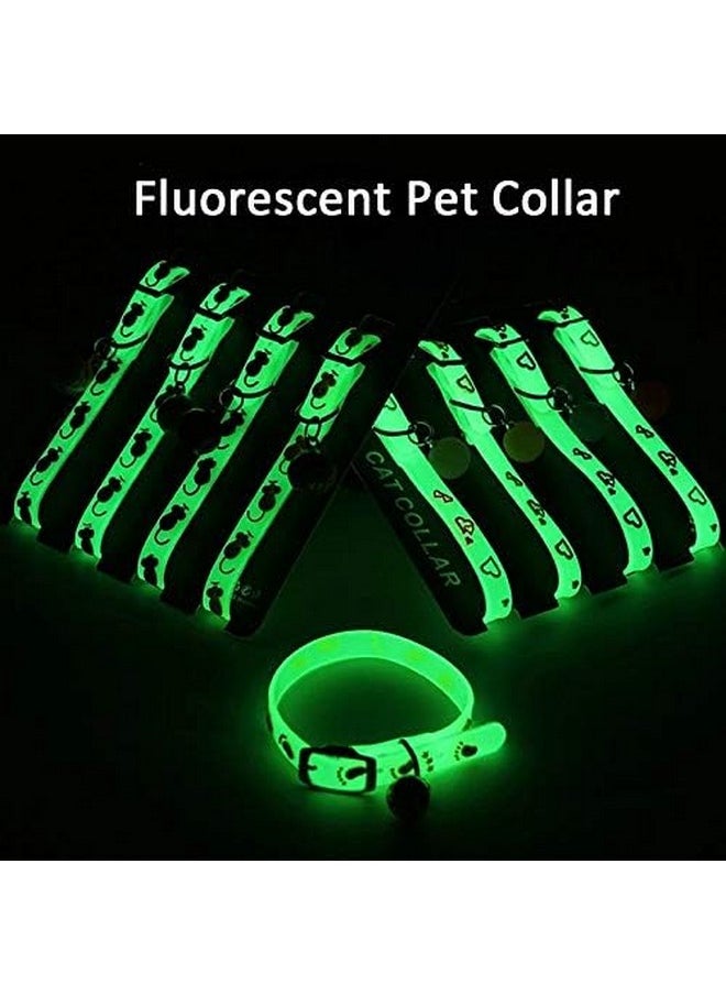 Generic - Reflective Radium Cat Collar With Adjustable Safety Buckle Collar And Bells For Puppy/Kitten | Cat Radium Collar Belt (Color As Per Availability) - Pack Of 3 Pcs - Image 1
