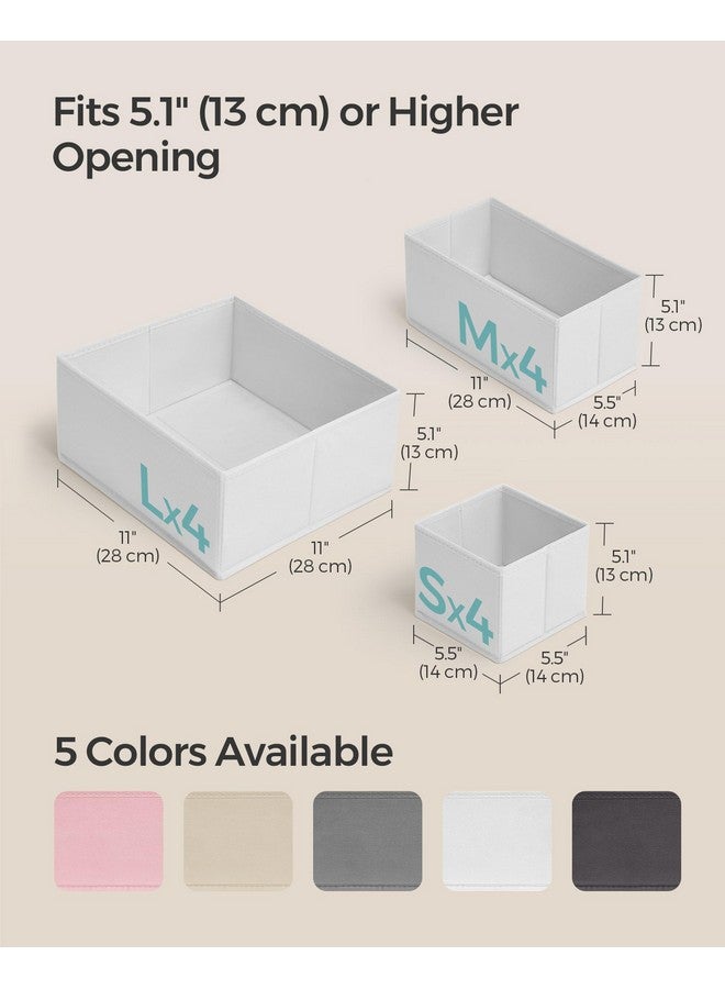 SONGMICS SONGMICS Drawer Organizer,Dresser Drawer Organizers, Set of 12, Foldable Fabric Storage Bins for Socks, Underwear, Bras, Ties, Scarves, Cloud White URDZ006W02  - Image 4