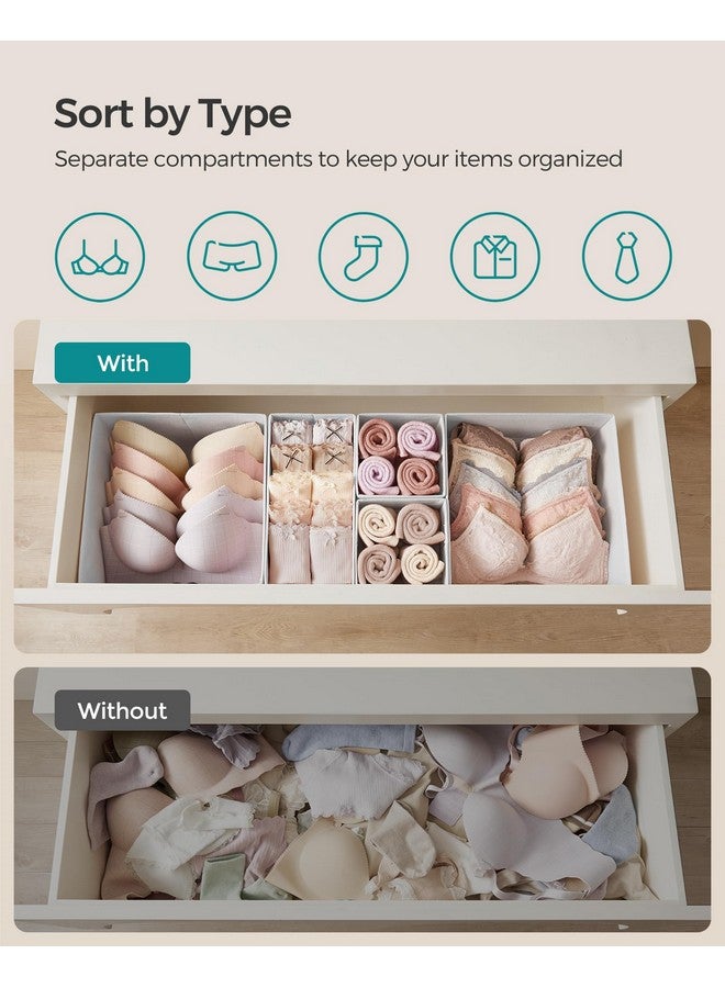 SONGMICS SONGMICS Drawer Organizer,Dresser Drawer Organizers, Set of 12, Foldable Fabric Storage Bins for Socks, Underwear, Bras, Ties, Scarves, Cloud White URDZ006W02  - Image 3