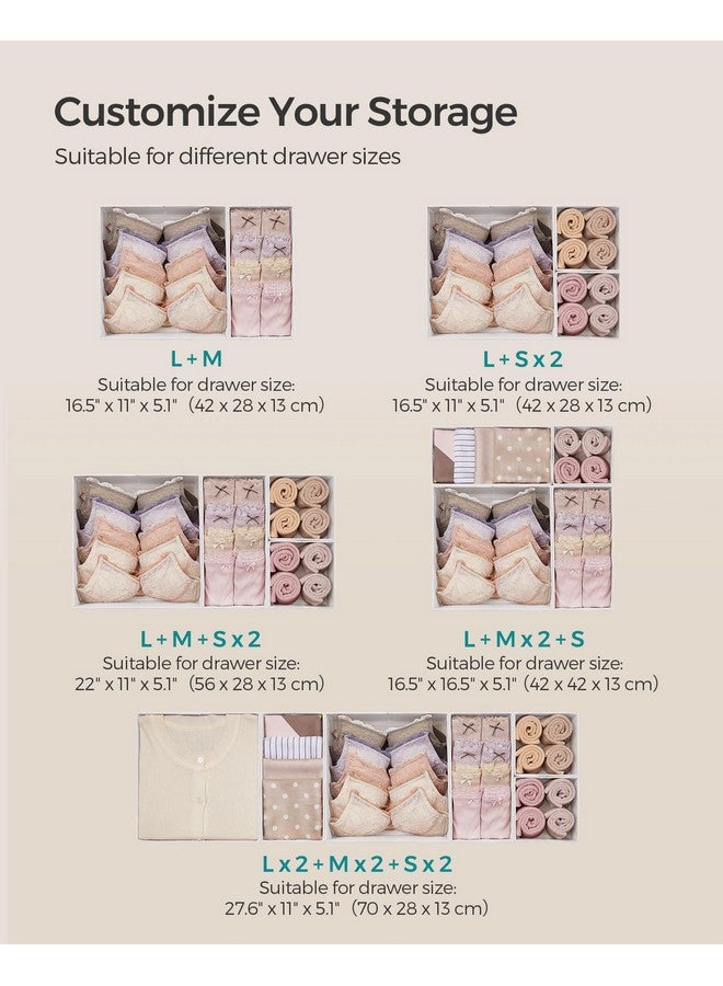 SONGMICS SONGMICS Drawer Organizer,Dresser Drawer Organizers, Set of 12, Foldable Fabric Storage Bins for Socks, Underwear, Bras, Ties, Scarves, Cloud White URDZ006W02  - Image 5