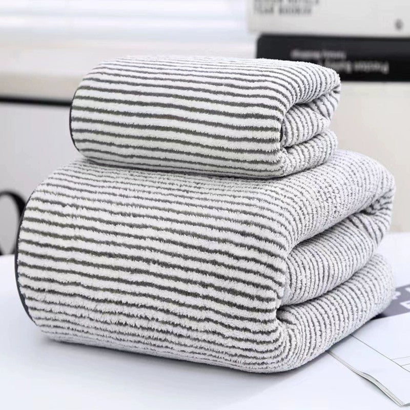 Bamboo Charcoal Bath Towel Set: 35*75cm Face & Child Towel 70*140cm Mother Towel - Premium Absorbent Quick Dry High Density Coral Velvet Texture - Skin-friendly Plush Luxurious Durable for Family Home - Image 2
