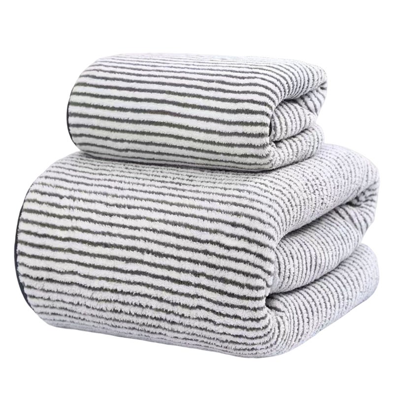 Bamboo Charcoal Bath Towel Set: 35*75cm Face & Child Towel 70*140cm Mother Towel - Premium Absorbent Quick Dry High Density Coral Velvet Texture - Skin-friendly Plush Luxurious Durable for Family Home - Image 1