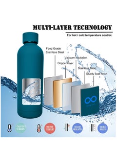 Infinity Stainless Steel Water Bottle, Double Wall Vacuum Insulated Flask, 500 ML/16 OZ, Leakproof, BPA Free, for kids, school, office, gym and sports (Matte Blue)  - Image 4