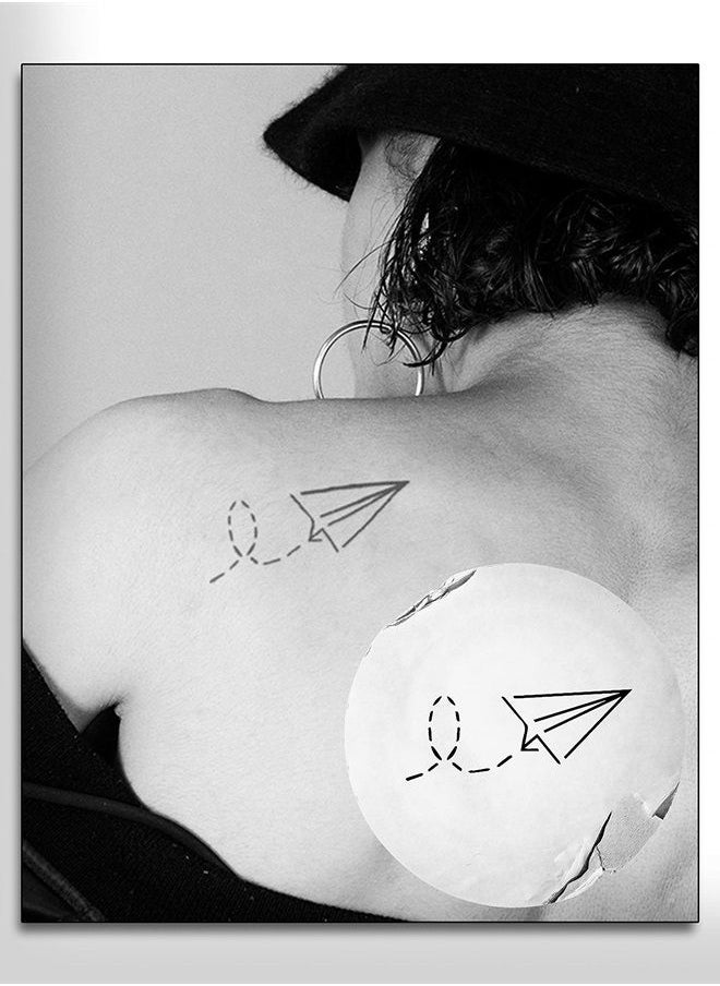 inkbox Inkbox Temporary Tattoos, Semi-Permanent Tattoo, One Premium Easy Long Lasting, Water-Resistant Temp Tattoo with For Now Ink - Lasts 1-2 Weeks, Airplane Tattoo, 3 x 3 in, Papel  - Image 1
