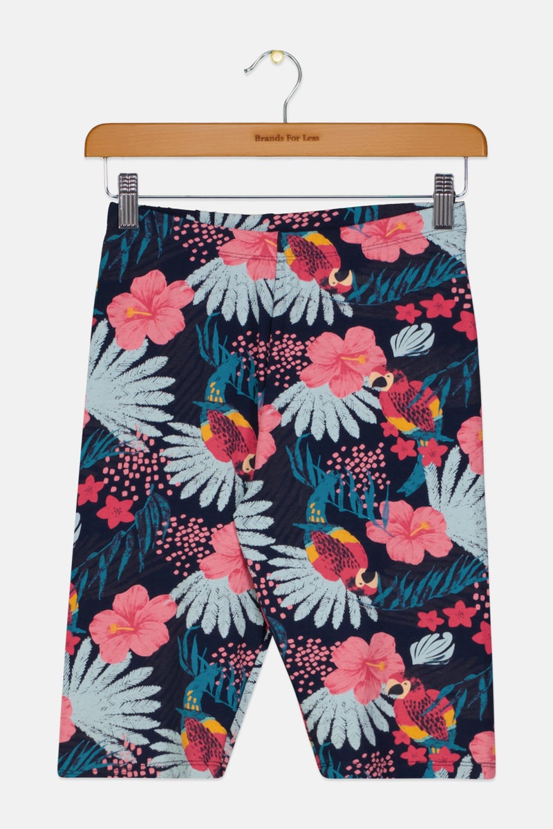 Cool Club شورتات دراجات مزخرفة بالأزهار للفتيات، متعددة الألوان - Image 1
