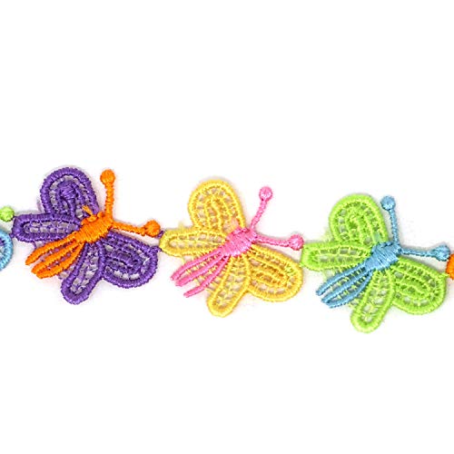 Honbay 5 Yards Decorating Lace Embroidered Trim Ribbons for Sewing or Craft Decoration (Butterfly) - Image 4