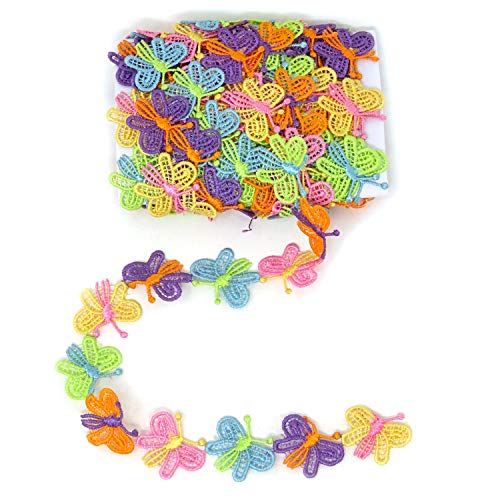 Honbay 5 Yards Decorating Lace Embroidered Trim Ribbons for Sewing or Craft Decoration (Butterfly) - Image 1
