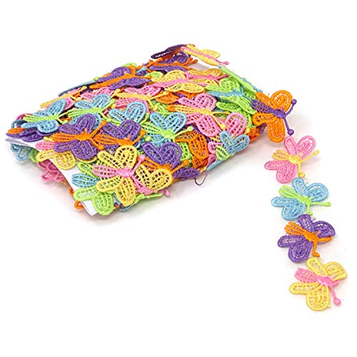 Honbay 5 Yards Decorating Lace Embroidered Trim Ribbons for Sewing or Craft Decoration (Butterfly) - Image 2