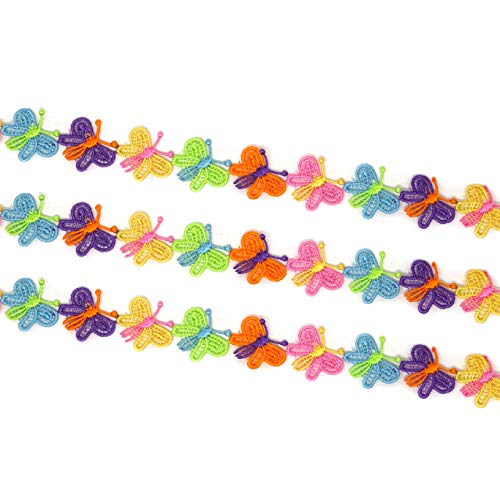 Honbay 5 Yards Decorating Lace Embroidered Trim Ribbons for Sewing or Craft Decoration (Butterfly) - Image 3