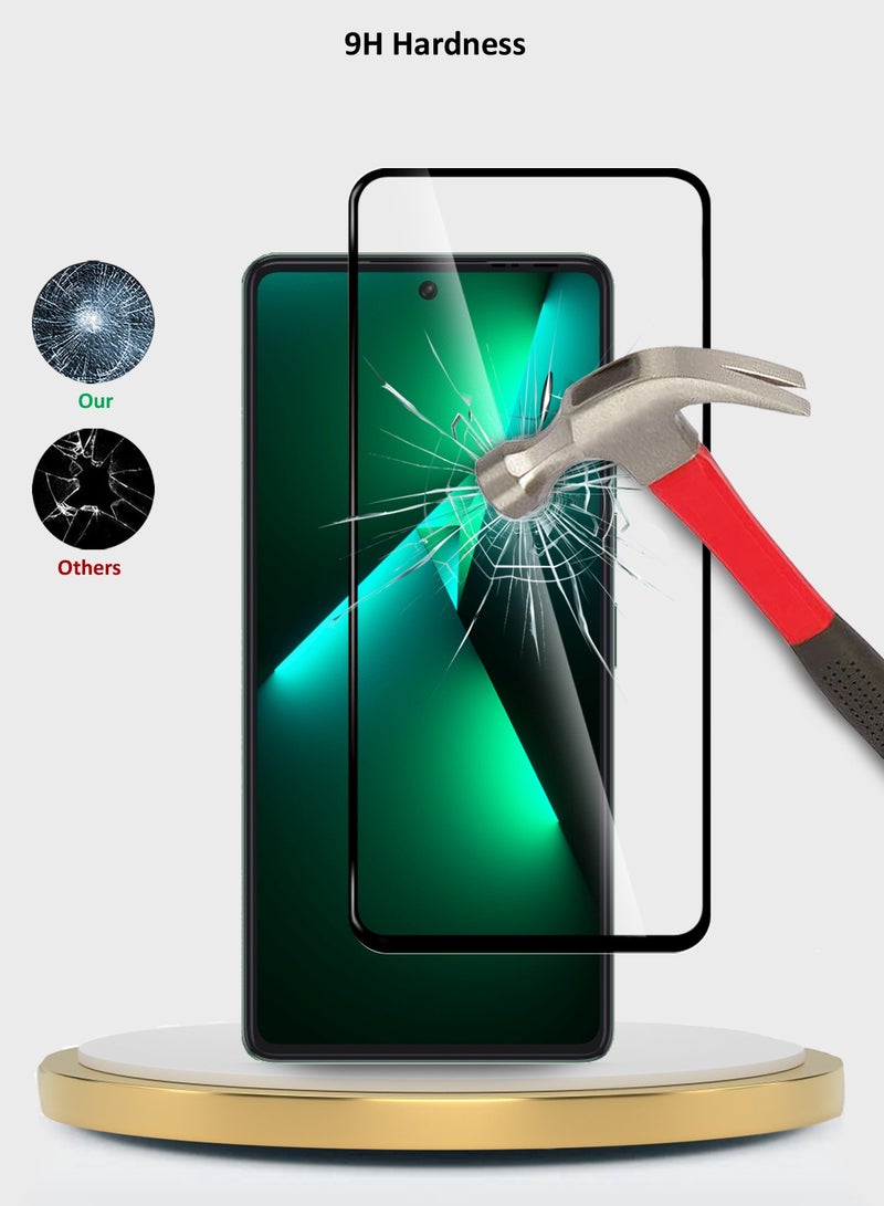 Wtech Oppo A5x 2025 / Tecno Pova 6 4G / Tecno Pova 6 Pro 5G 2024 Premium E2E Full Glue Full Cover Tempered Glass Screen Protector - (MSGECN) Clear/Black - Image 2