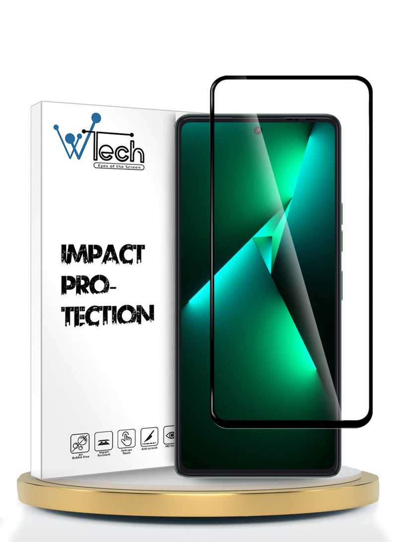 Wtech Oppo A5x 2025 / Tecno Pova 6 4G / Tecno Pova 6 Pro 5G 2024 Premium E2E Full Glue Full Cover Tempered Glass Screen Protector - (MSGECN) Clear/Black - Image 1
