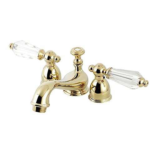 Kingston Brass KS3952WLL Wilshire Mini-Widespread Bathroom Faucet, 4-1/2" in Spout Reach, Polished Brass - Image 1