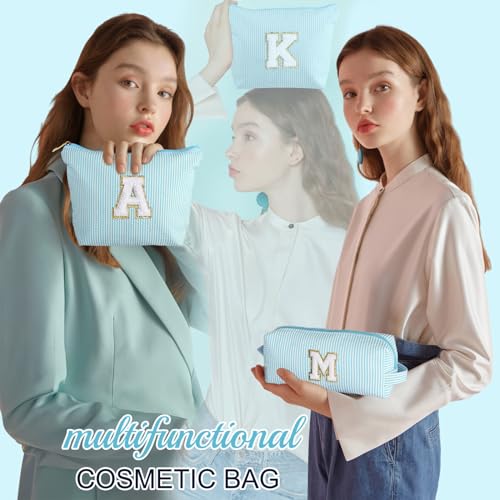 YOOLIFE Personalized Friend Birthday Gifts - 2 Pieces Makeup Bag Cosmetic Bags for Women Travel Makeup Bag Make up Bag with Small Makeup Bag Wedding Bridesmaid Gifts Teacher Gifts for Women Letter H - Image 2