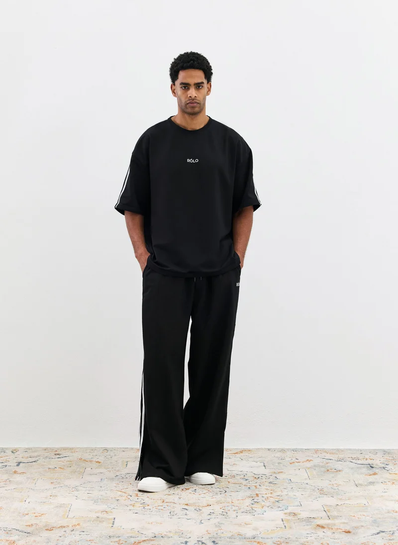RÓLO Relaxed Track Pants - Black
