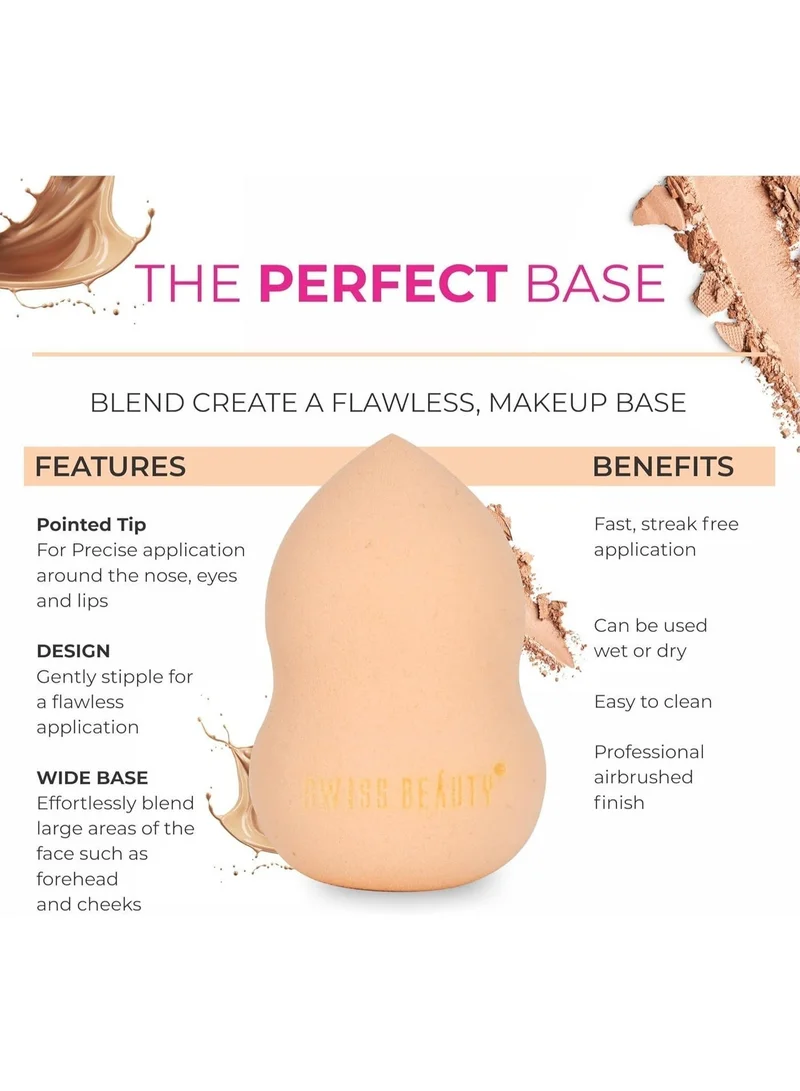 سويس بيوتي Swiss Beauty Makeup Buddy Beauty Blender for Face Makeup | Reusable | Multi-Use Beauty Blender | Shade - 03
