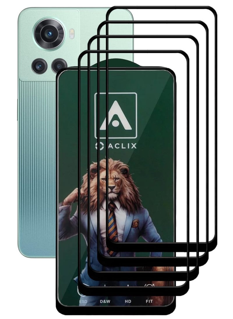 ACLIX 4 Pieces Antistatic ESD Dustproof Premium Quality High Definition Tempered Glass Screen Protector Designed For OnePlus 10R - Image 1