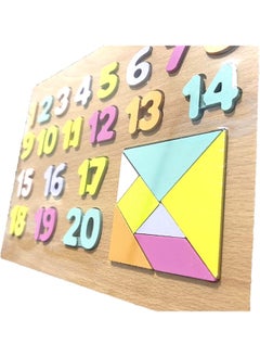 We Happy 28 Pieces Wooden Learning 123 Puzzle, Early Education Activity Numbers Board Toy for Toddlers  - Image 5