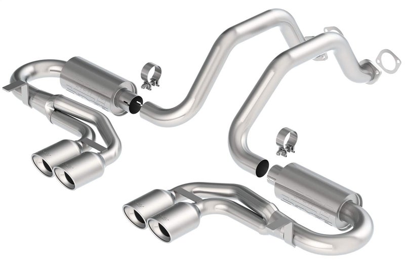 BORLA 140039 Cat-Back Perf. Exhaust Sys. for '97-'04 Chevrolet Corvette (C5) & Z06 (C5) V8 T-304 Stainless Steel S-Type Classic Dual Center Rear Exit Dual 4.25"x3.5" Oval Polished T-304 Tips Each Side - Image 3