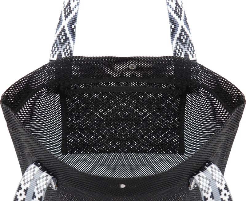 Hobi Market Art Mesh Women's Beach Bag Daily Hand and Shoulder Bag Picnic Bag 44X37 Cm. Black
