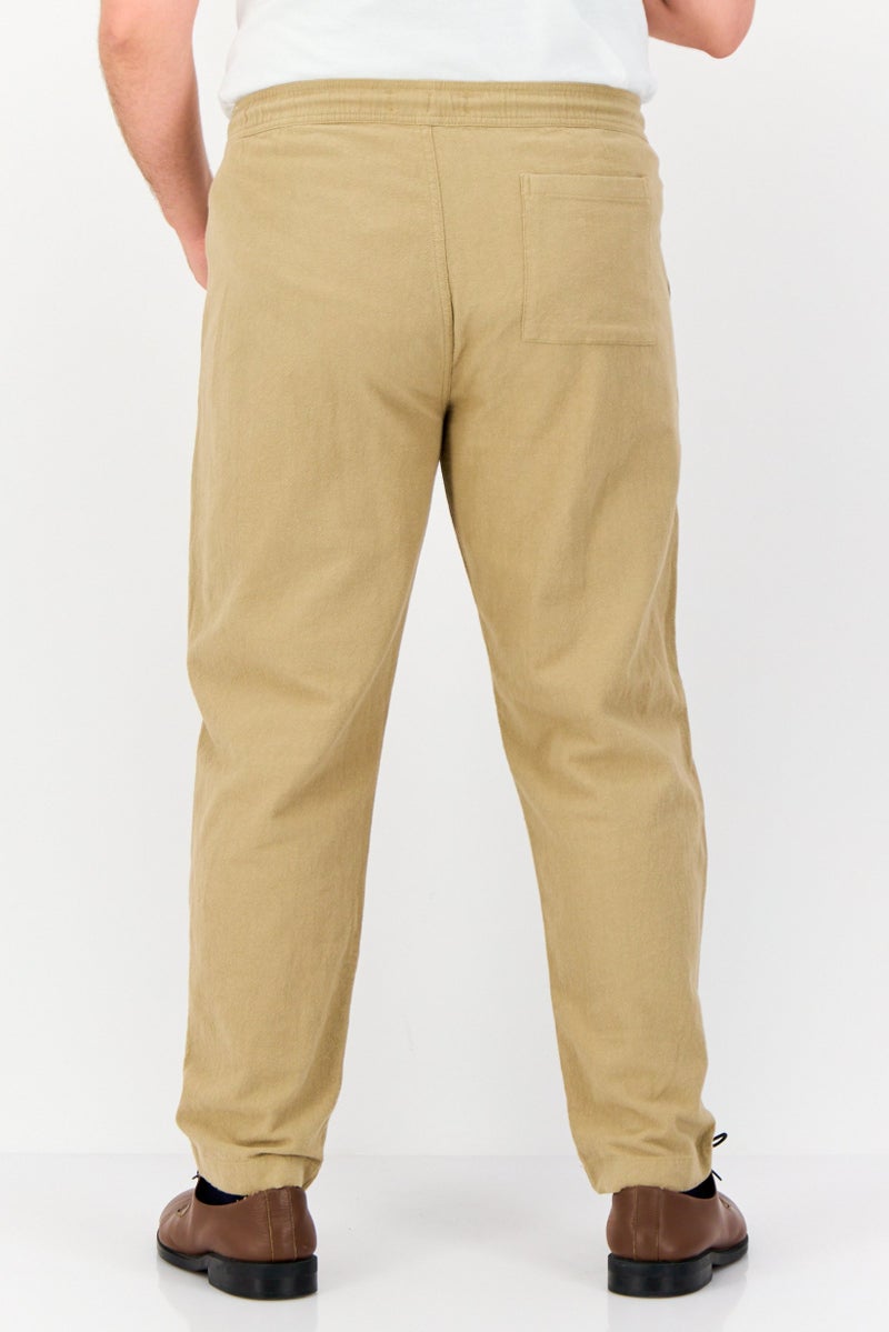 Celio Men Regular Fit Textured Straight Leg Pants, Beige - Image 2