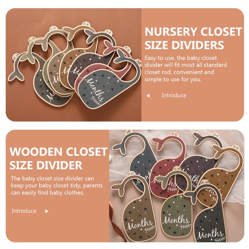 Whale Shape Wooden Closet Dividers 7 Pcs Nursery Wardrobe Organizer 0 24 Months - Image 4