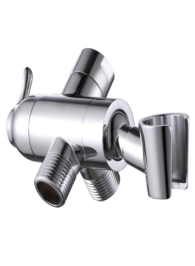 YDmeet Shower Arm Diverter with Handshower Mount, G1/2 Brass Shower Diverter Valve Bathroom Universal Shower System Replacement for Handheld Shower and Fixed Shower Head(Polished Chrome) - Image 1