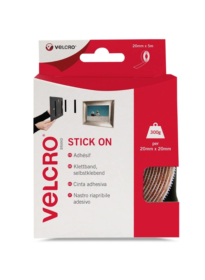 Velcro Tape 20mm x 5Mtrs White 60216 Velcro