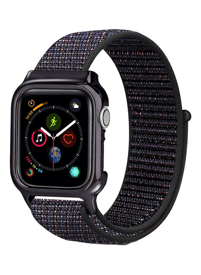 NIBEMINENT Fashion Nylon Watch Strap with Frame For Apple Series 4 44millimeter Multicolour