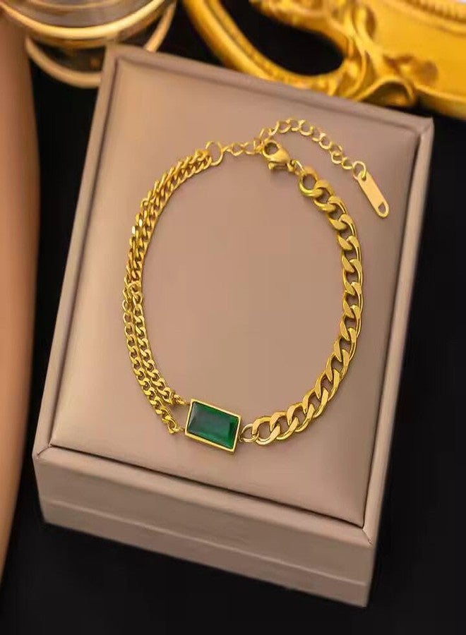 Thrillz Bracelet for Women Gold AD Stud Chain Hand Bracelet jewellery Accessories Birthday Gift - Image 3