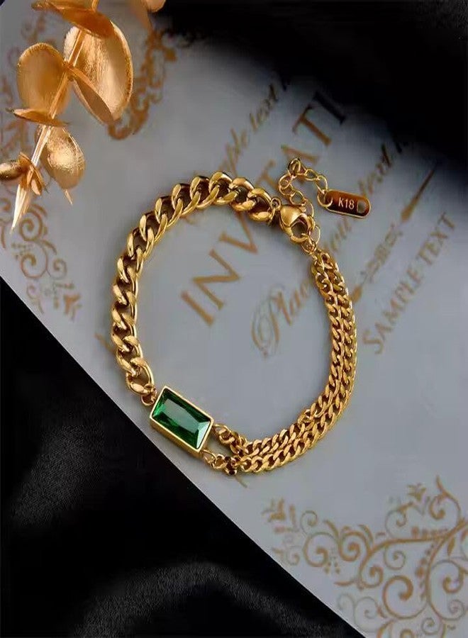 Thrillz Bracelet for Women Gold AD Stud Chain Hand Bracelet jewellery Accessories Birthday Gift - Image 2