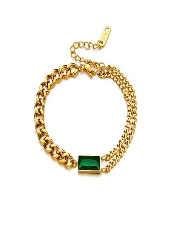 Thrillz Bracelet for Women Gold AD Stud Chain Hand Bracelet jewellery Accessories Birthday Gift - Image 1