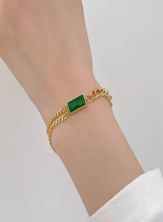 Thrillz Bracelet for Women Gold AD Stud Chain Hand Bracelet jewellery Accessories Birthday Gift - Image 4