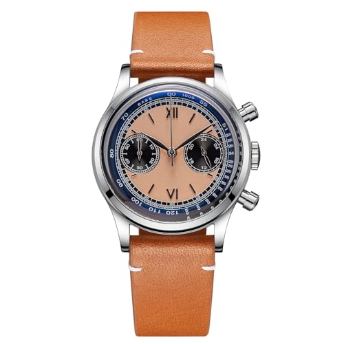 ADDIESDIVE Chronograph Watches for Men Orange Dial VK64 Movement 100M Water Resistant Analog Mens Casual Watches - Image 1