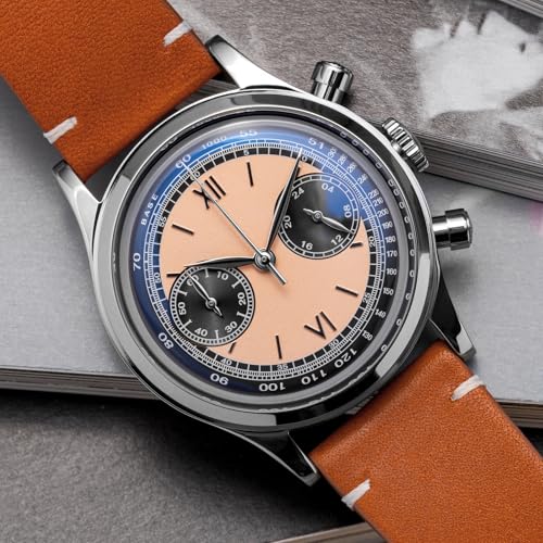 ADDIESDIVE Chronograph Watches for Men Orange Dial VK64 Movement 100M Water Resistant Analog Mens Casual Watches - Image 3
