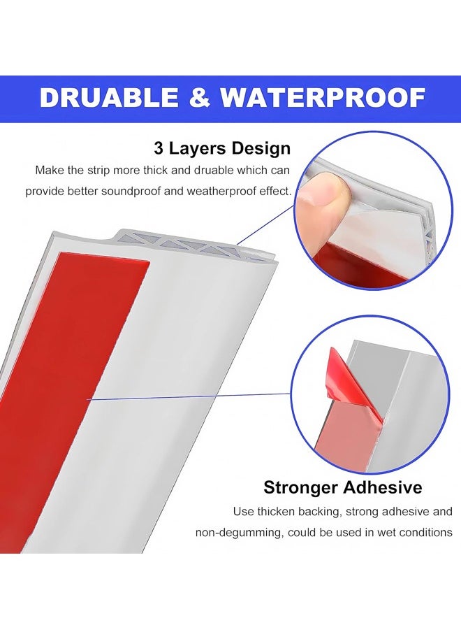 Generic Door Bottom Draft Stopper - Wind Dust Noise Weather Stripping Heat Seal Strip - 100cm Length - Indoor and Outdoor Use - Heat and Sound Insulation - Insect Barrier Door Draft Stopper Door Sweep for Exterior Interior Doors Soft and Hard Composite Sealing Strip Under Blocker Insulator Weather Stripping  - Image 2
