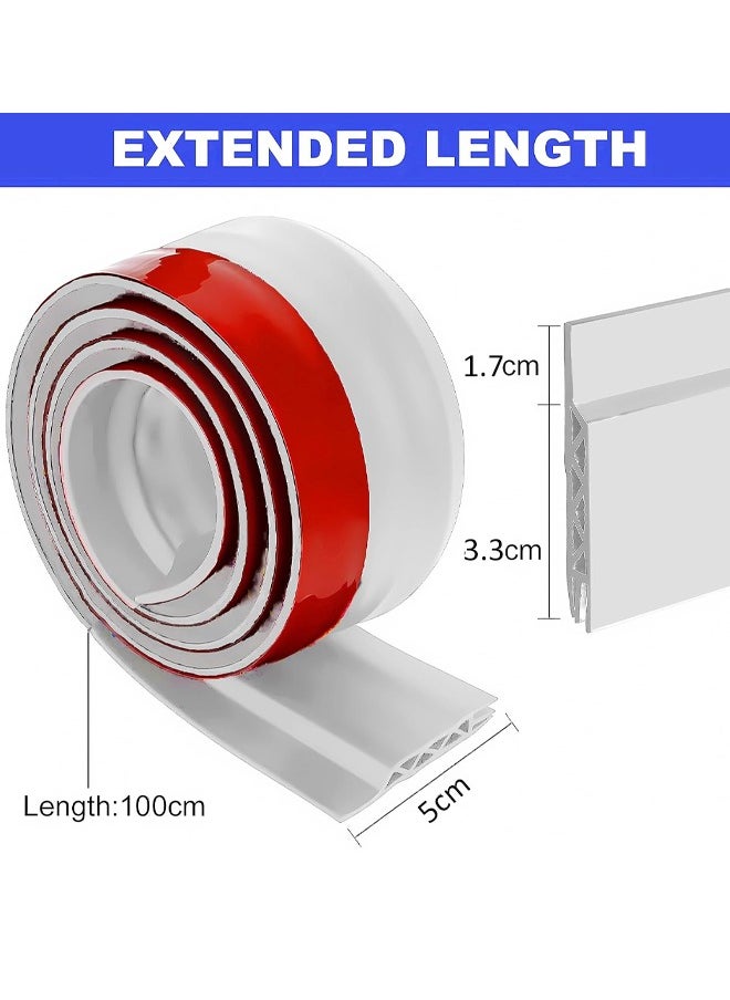Generic Door Bottom Draft Stopper - Wind Dust Noise Weather Stripping Heat Seal Strip - 100cm Length - Indoor and Outdoor Use - Heat and Sound Insulation - Insect Barrier Door Draft Stopper Door Sweep for Exterior Interior Doors Soft and Hard Composite Sealing Strip Under Blocker Insulator Weather Stripping  - Image 3