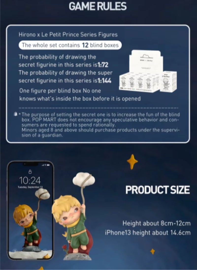 Hirono series figure Ono Little Prince joint blind box birthday gift ornament for girls and boys (single box) - Image 3