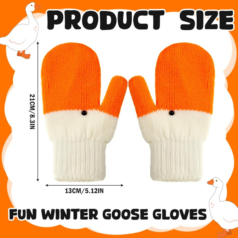 Yearntown Winter Goose Gloves Funny Novelty Women Gloves with Thermal Lining Cute Mittens for Goose Lover Gift(1 Pairs of,Short) - Image 3