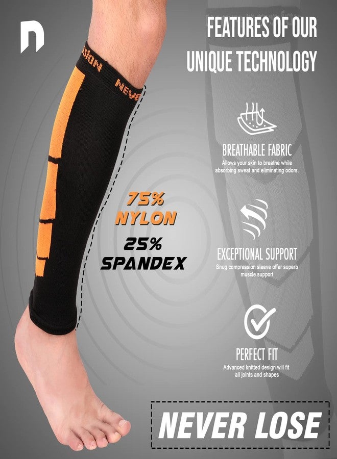 NEVER LOSE Nylon 1 Pair Calf Compression Sleeve for Men and Women - Calf Compression Socks for Running Calf Pain Relief Leg Support Sleeve for Runners Cycling - Image 5