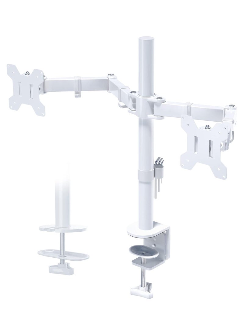XiuWoo Dual Monitor Stand, Monitor Mount for 13-27 Inch LCD LED, Ergonomic Full Motion Heavy Duty Double Monitor Arms Hold up to 22 lbs, VESA 75x75/100x100 mm  - Image 1