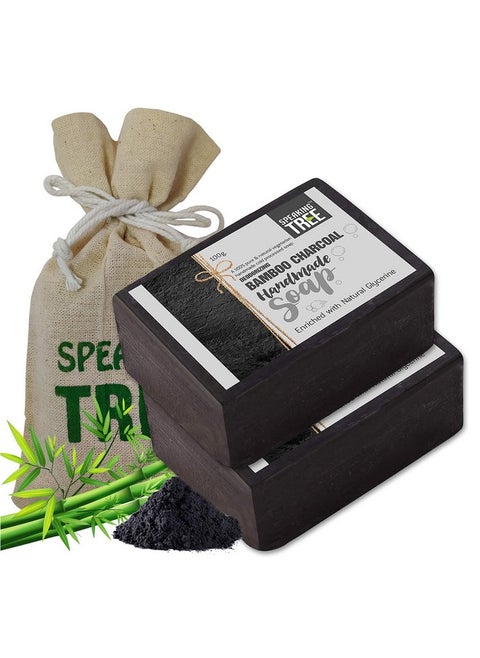 Speaking Tree Specially Formulated and Cold Processed Deodorizing Bamboo Charcoal Handmade Soap 100 gms (Pack of 2) | Cleanse Skin Naturally and A Beautifully Refreshing Aroma