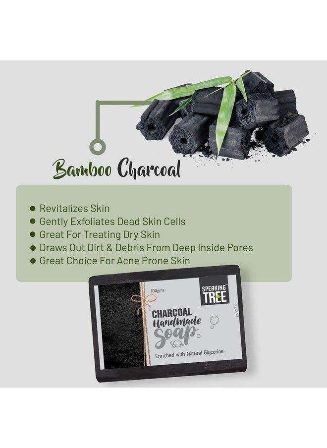 Speaking Tree - Speaking Tree Specially Formulated and Cold Processed Deodorizing Bamboo Charcoal Handmade Soap 100 gms (Pack of 2) | Cleanse Skin Naturally and A Beautifully Refreshing Aroma - Image 1