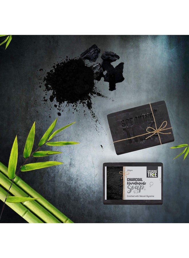 Speaking Tree - Speaking Tree Specially Formulated and Cold Processed Deodorizing Bamboo Charcoal Handmade Soap 100 gms (Pack of 2) | Cleanse Skin Naturally and A Beautifully Refreshing Aroma - Image 1